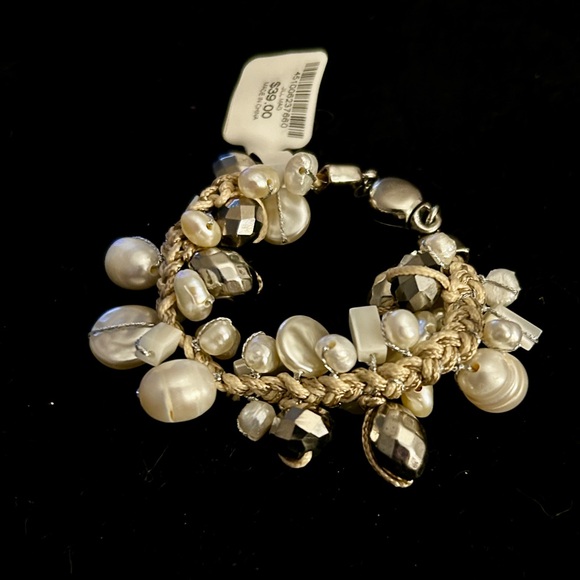 Chico's Silver Necklace with Cream Accents and Bracelet Combo NWT - Picture 5 of 8